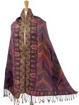 Feather Sparkling Metallic Pashmina Deep Purple Multi