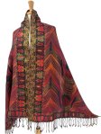 (image for) Feather Sparkling Metallic Pashmina Red Multi