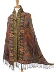 Feather Sparkling Metallic Pashmina Brown Multi