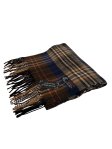 (image for) Plaid Cashmere Feel Scarf 12-pack Brown/ Navy/Orange
