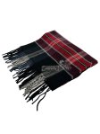 (image for) Plaid Cashmere Feel Scarf 12-pack Black/Wine/Grey