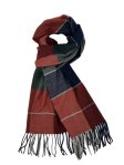 (image for) Plaid Cashmere Feel Scarf 12-pack Burgundy/Navy/Green CSW-09
