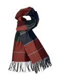(image for) Plaid Cashmere Feel Scarf 12-pack Burgundy/Navy/Green