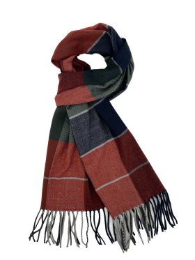 Plaid Cashmere Feel Scarf 12-pack Burgundy/Navy/Green