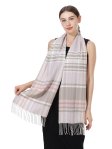 (image for) Plaid Cashmere Feel Scarf 12-pack Lavender/White/Pink