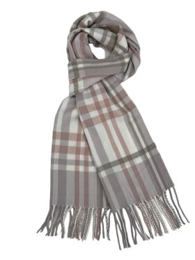 Plaid Cashmere Feel Scarf 12-pack Lavender/White/Pink