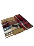 (image for) Plaid Cashmere Feel Scarf 12-pack Beige/Red/Blue