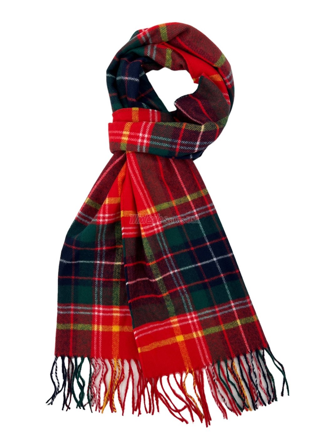 (image for) Plaid Cashmere Feel Scarf 12-pack Red/Green/Yellow CSW13