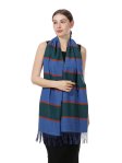 (image for) Plaid Cashmere Feel Scarf 12-pack Blue/Green/Orange CSW16