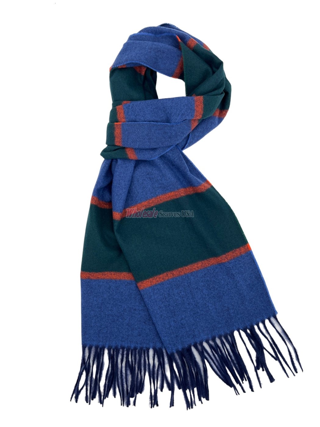 (image for) Plaid Cashmere Feel Scarf 12-pack Blue/Green/Orange CSW16