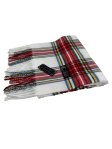 (image for) Plaid Cashmere Feel Scarf 12-pack White/Red/Yellow/Blue