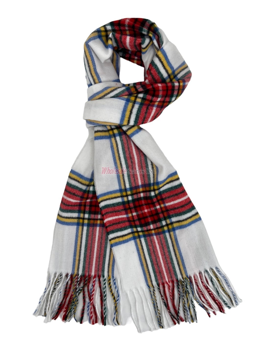 (image for) Plaid Cashmere Feel Scarf 12-pack White Plaid CSW17