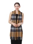 (image for) Plaid Cashmere Feel Scarf 12-pack Brown/Black/White/Red