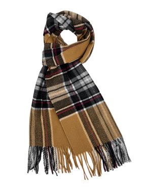 Plaid Cashmere Feel Scarf 12-pack Brown Plaid CSW20