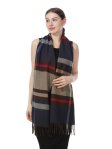 (image for) Plaid Cashmere Feel Scarf 12-pack Brown/Red/Nvay CSW-22