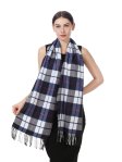 (image for) Plaid Cashmere Feel Scarf 12-pack Navy./White/ Red CSW24