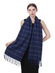 (image for) Cashmere Feel Scarf 12-pack Navy Checker
