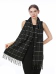(image for) Checked Cashmere Feel Scarf 12-pack Black/White