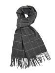 (image for) Checked Cashmere Feel Scarf 12-pack Grey/White