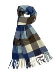 (image for) Plaid Cashmere Feel Scarf 12-pack Coffee CSW29 Blue/White/Brown