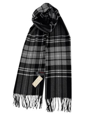 Cashmere Feel Plaid Scarf 12-pack Black/Grey