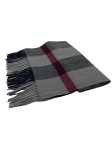 (image for) Cashmere Feel Stripe Scarf Grey 12-pack W88-5