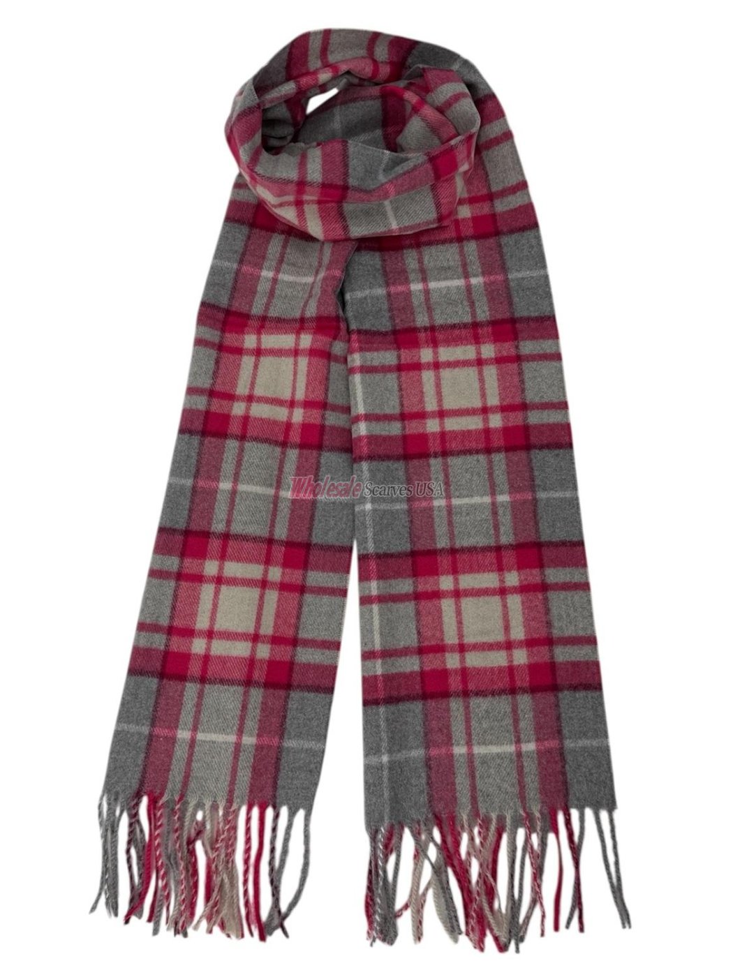 (image for) Cashmere Feel 12/pack Scarf Pink/Grey