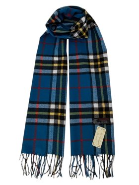 Cashmere Feel Plaid Scarf 12-pack Blue /Yellow/White