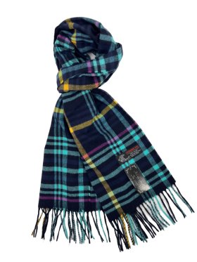 Cashmere Feel Scarf w31 12pc/pack Navy Multi