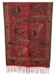(image for) Elegant Paisley reversible Cashmere Feel Shawl Burgundy