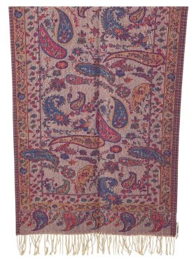 Elegant Paisley reversible Cashmere Feel Shawl Pink