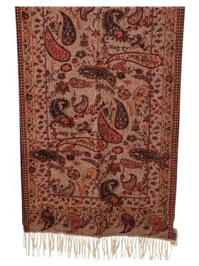 Elegant Paisley reversible Cashmere Feel Shawl Red