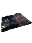 (image for) Plaid Cashmere Feel Scarf 12-pack Navy/Orange/Blue 2201