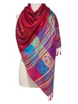 (image for) Paisley Stripe Pashmina Dark Red