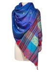 Paisley Stripe Pashmina Royal Blue