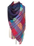 Paisley Stripe Pashmina Navy