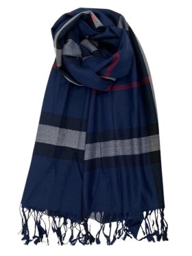 Plaid Scarf Navy