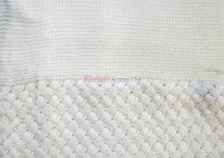 (image for) Knitted Pattern Infinity Scarf Ivory