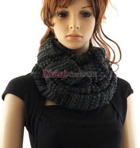 (image for) Stripe Loop Scarf Black