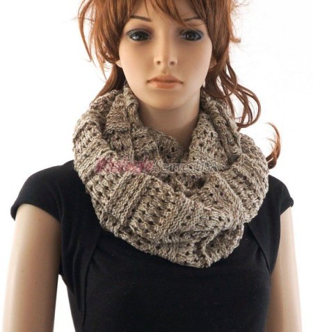(image for) Stripe Loop Scarf Brown
