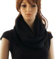 (image for) Knitted Pattern Infinity Scarf Black