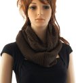 (image for) Knitted Pattern Infinity Scarf Coffee