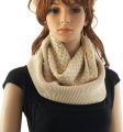 (image for) Knitted Pattern Infinity Scarf Beige