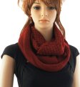 (image for) Knitted Pattern Infinity Scarf Burgundy