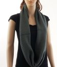 (image for) Fine Knit Infinity Scarf Dark Grey