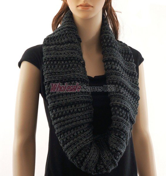 (image for) Stripe Loop Scarf Black