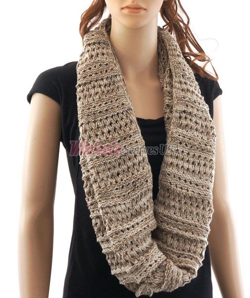 (image for) Stripe Loop Scarf Brown