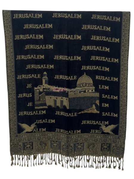(image for) Jerusalem Print Pashmina 1 DZ, Asst. Color